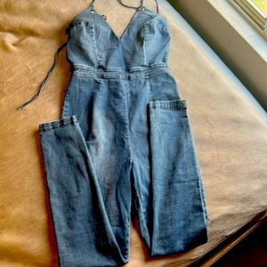 NEW Bebe denim jumpsuit